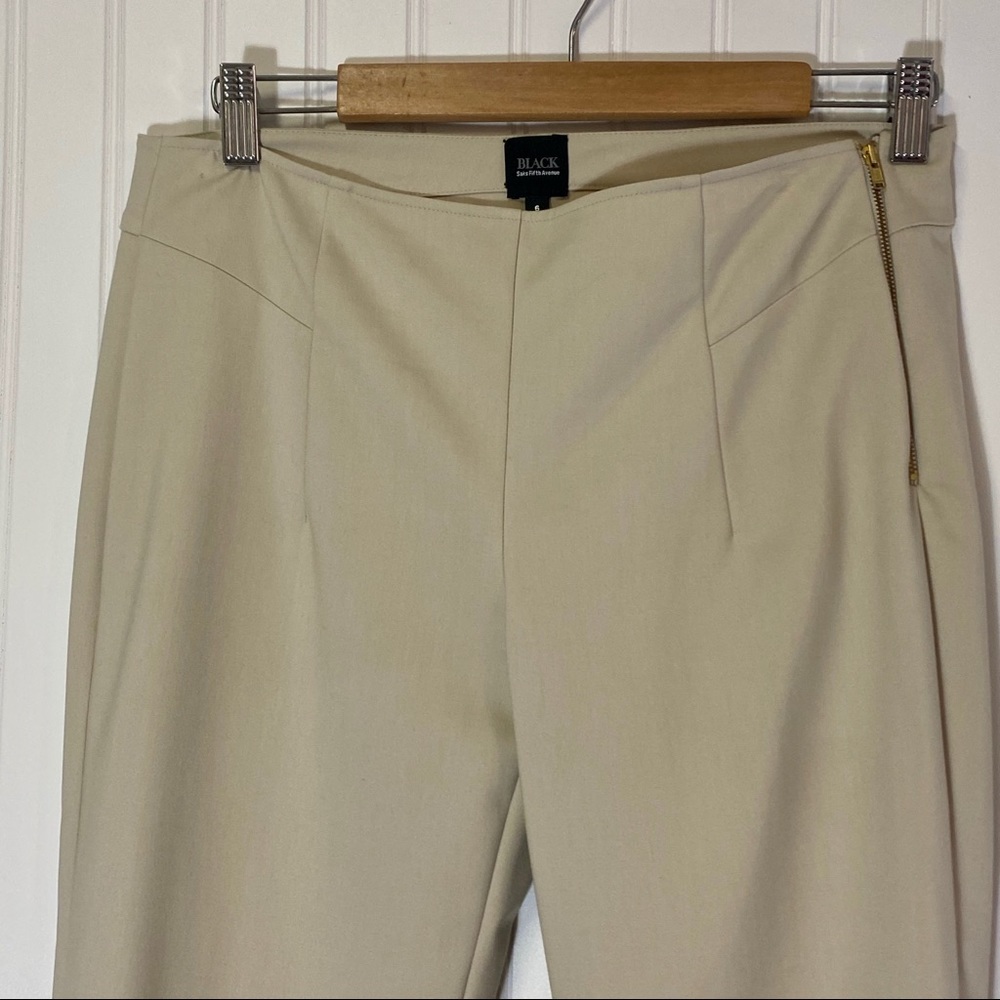 BLACK SAKS 5th AVE side zip khaki pixie pants SZ6